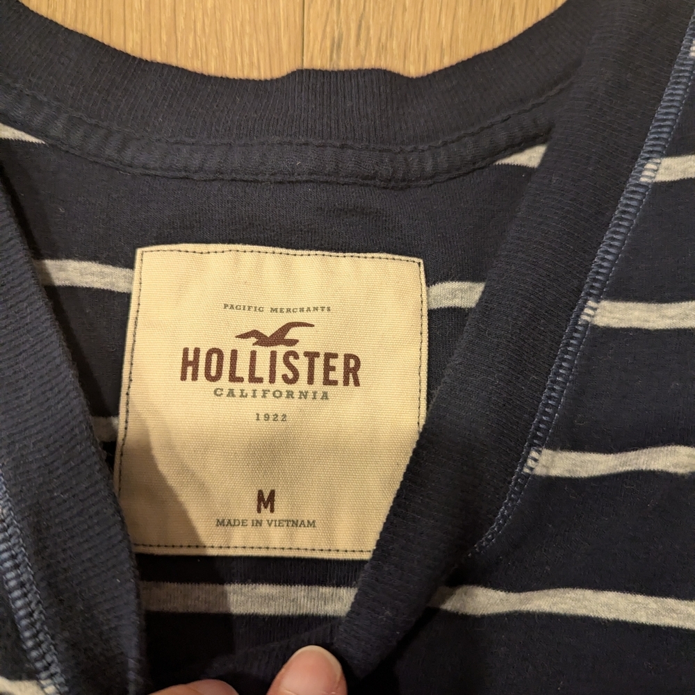 Y2k Hollister Navy And White Striped Top — image 3 of 5